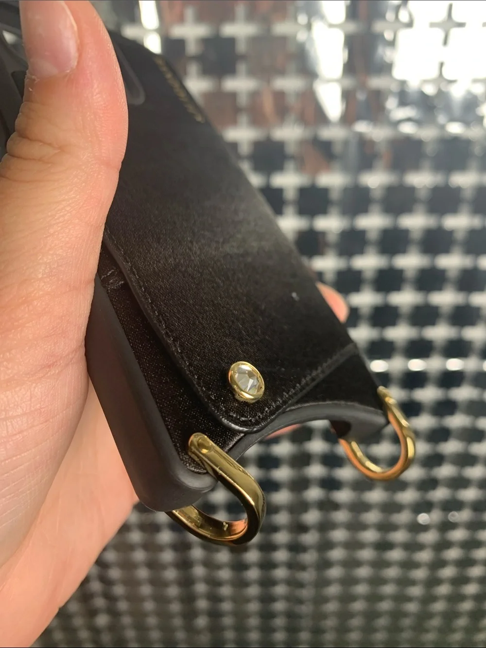 Bandolier Black iPhone 15 Pro Case with Gold Logo & Hardware
